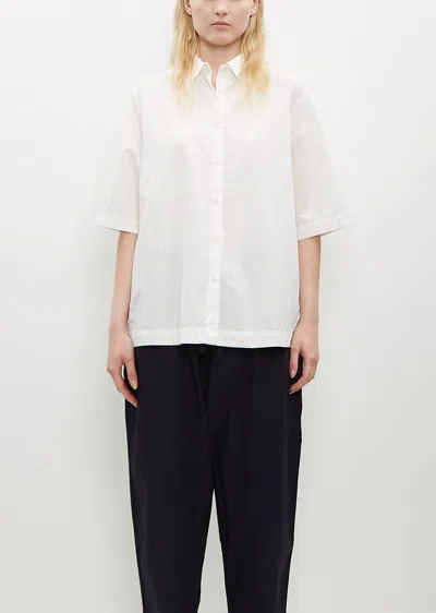 Shop Casey Casey Atolless Cotton-linen Shirt In Off White