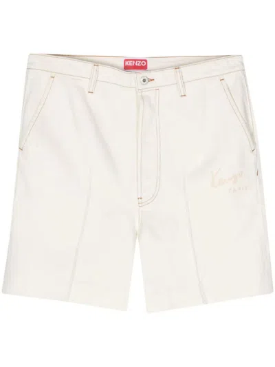 Shop Kenzo Straight Shorts Clothing In Nude & Neutrals