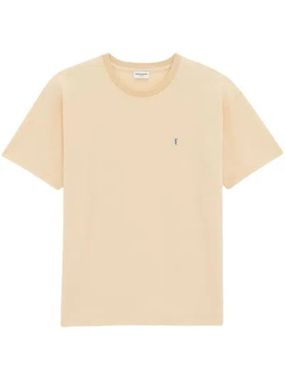 Shop Saint Laurent Cassandre T-shirt Clothing In Yellow & Orange