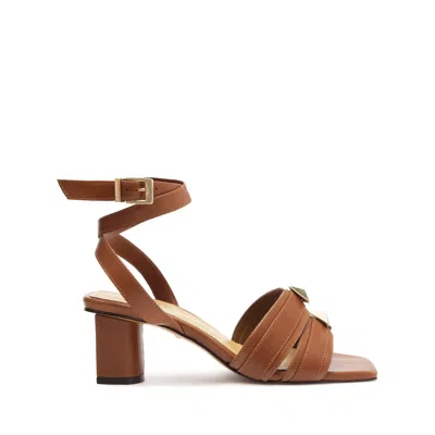 Shop Schutz Kyrie Mid Leather Sandal In Brown