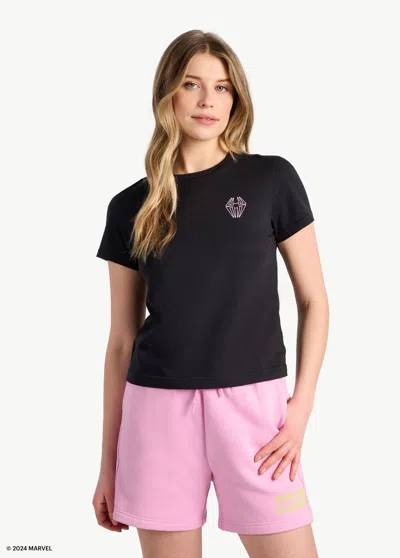 Shop Lole Marvel Icon Short Sleeve Shirt In Black