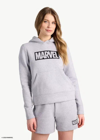 Shop Lole Marvel Icon Pullover Hoodie In Light Grey Heather