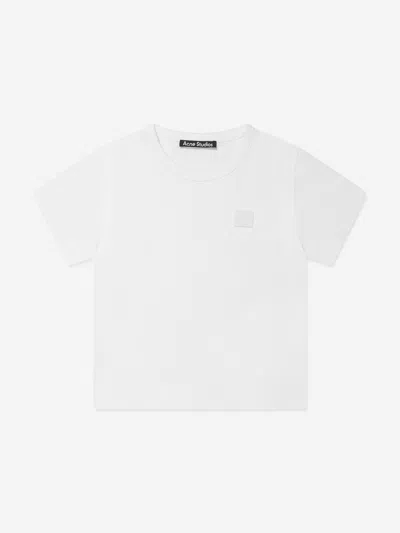 Shop Acne Studios Kids Mini Nash Face T-shirt In White