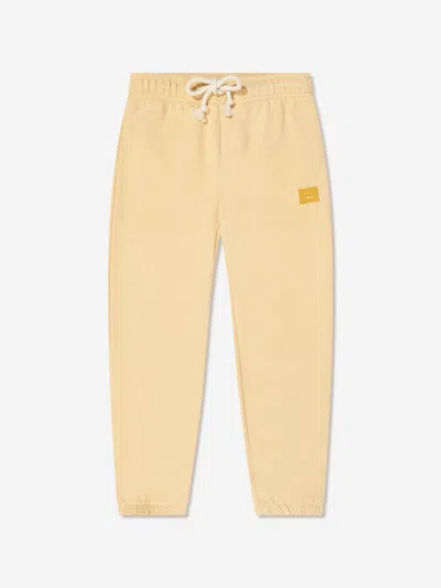 Shop Acne Studios Kids Face Patch Joggers In Yellow