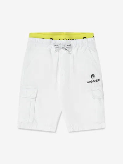 Aigner Logo-print Cargo Shorts In White