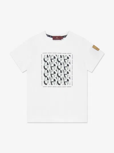 Shop Aigner Boys Logo Print T-shirt In Grey