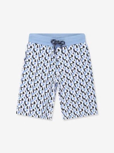 Aigner Monogram-pattern Cotton Track Shorts In White