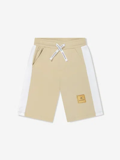 Aigner Logo-appliqué Cotton Track Shorts In White