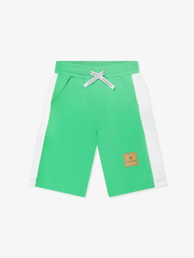 Aigner Boys Logo Bermuda Shorts In White