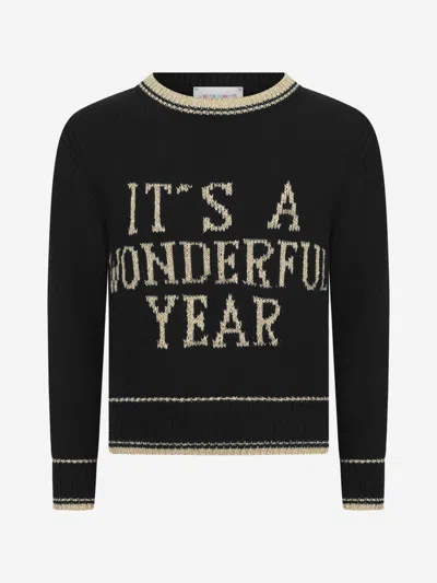 Shop Alberta Ferretti Junior Wool & Cashmere Sweater 4 Yrs Black