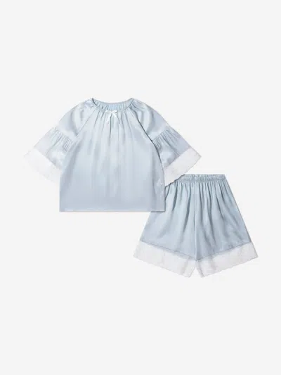 Shop Amiki Children Girls Silk Adriana Pyjamas 8 - 10 Yrs Blue