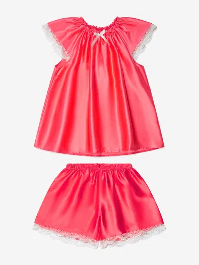 Shop Amiki Children Girls Silk Aria Pyjamas 2 - 4 Yrs Pink