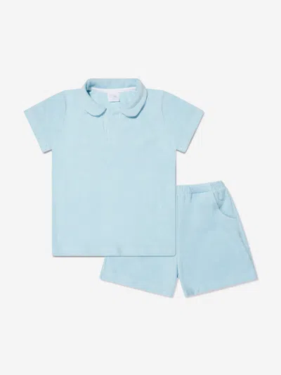 Shop Amiki Children Boys Thomas Short Pyjama Set In Blue