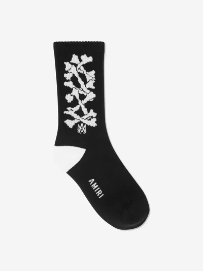Shop Amiri Kids Stacked Bones Socks In Black