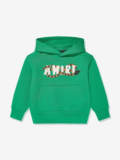 Shop Amiri Kids Snake Logo Hoodie In Green