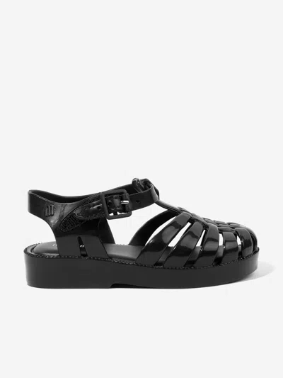 Shop Mini Melissa Girls Possession Sandals In Black