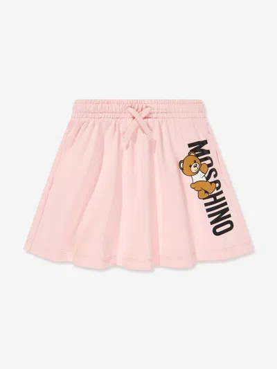 Shop Moschino Girls Teddy Logo Skirt In Pink