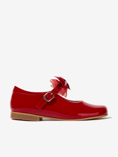 Shop Andanines Girls Mary Jane Shoes With Bow In Red