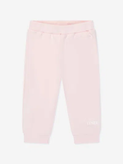 Shop Fendi Baby Girls Logo Joggers In Pink