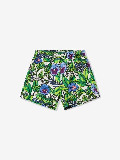 Shop Kenzo Boys Boke Flower Swim Shorts In Green