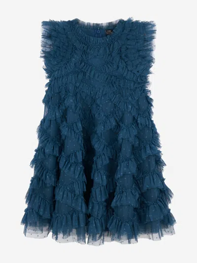 Shop Needle & Thread Girls Genevieve Dress In Blue