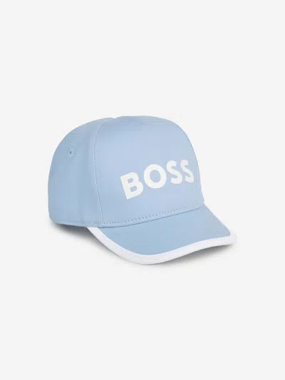Shop Hugo Boss Baby Boys Logo Cap In Blue