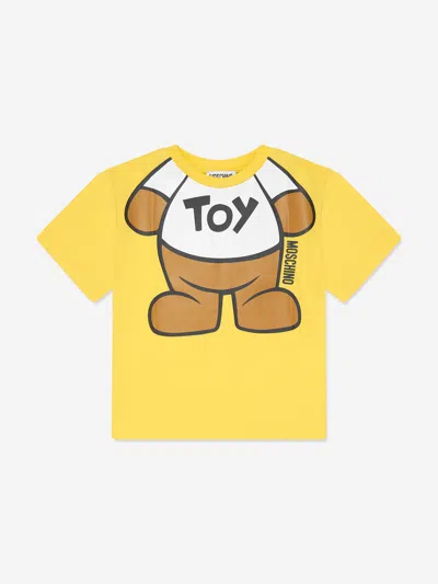 Shop Moschino Kids Teddy Toy T-shirt In Yellow