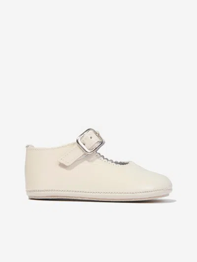 Shop Andanines Baby Girls Leather Mary Jane Shoes In Beige