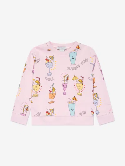 Shop Stella Mccartney Girls Summer Fun Sweatshirt In Pink