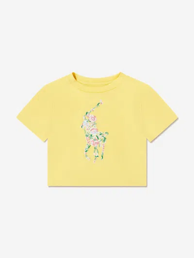 Shop Ralph Lauren Girls Logo T-shirt In Yellow