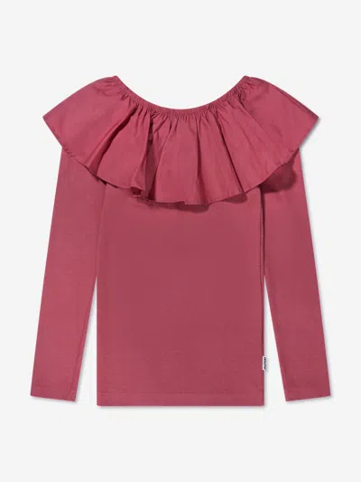 Shop Molo Girls Long Sleeve T-shirt In Pink