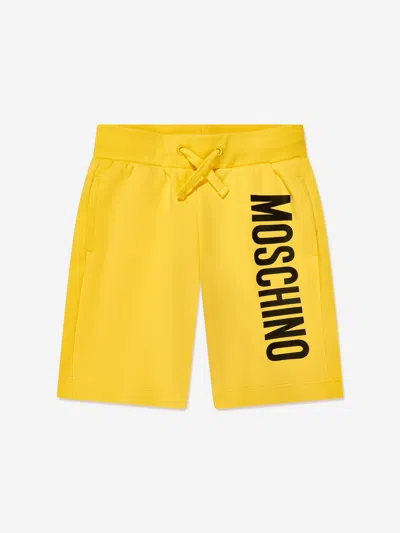 Moschino Logo-print Shorts In Yellow