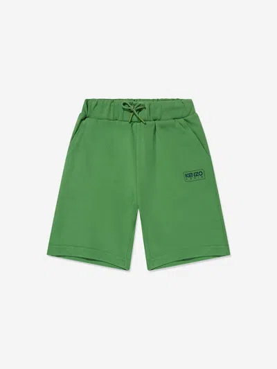 Shop Kenzo Boys Logo Bermuda Shorts In Green