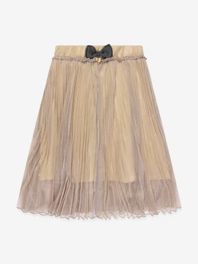 Shop Angel's Face Girls Priya Pleated Metallic Skirt In Gold