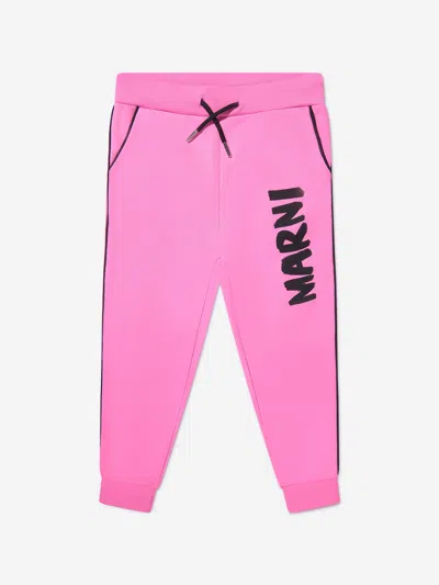 Shop Marni Girls Logo Print Sweatpants 14 Yrs Pink