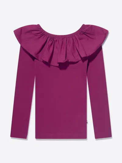 Molo Girls Long Sleeve T-shirt In Purple