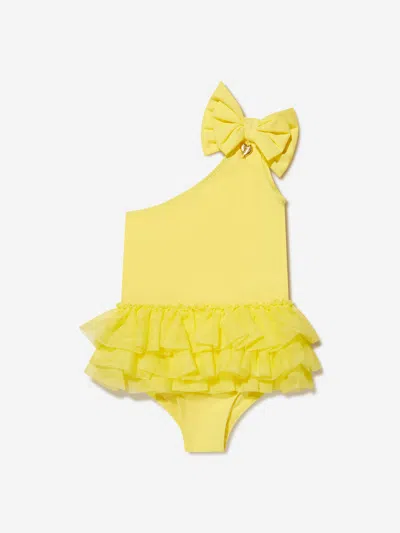 Shop Angel's Face Girls One Shoulder Galina Swimsuit In Yellow