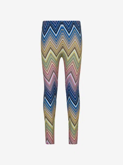 Shop Missoni Girls Zigzag Leggings In Multicoloured