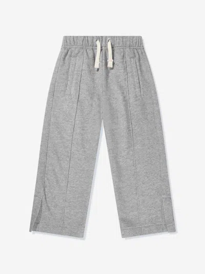 Shop Palm Angels Girls Lurex Wide Leg Sweatpants In Grey