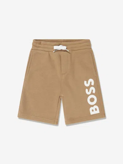 Shop Hugo Boss Baby Boys Logo Shorts In Beige