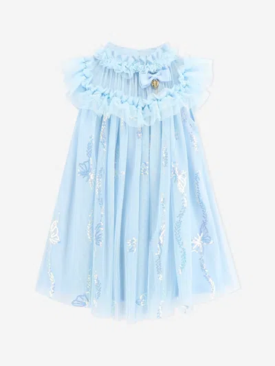 Shop Angel's Face Girls Dominique Sequin Butterfly Dress In Blue