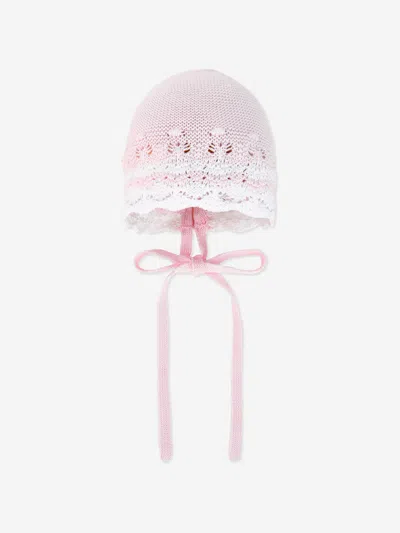 Shop Paz Rodriguez Baby Girls Knitted Bonnet In Pink