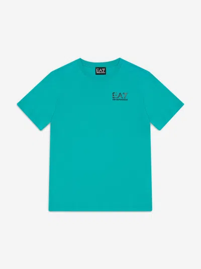 Shop Ea7 Boys Logo T-shirt In Green