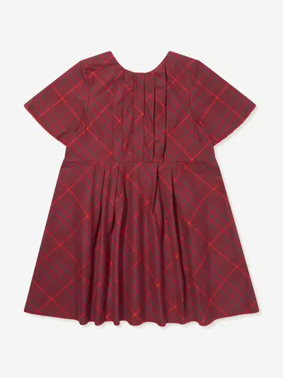 Shop Burberry Girls Check Gia Dress In Red