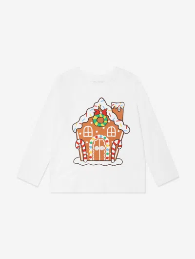Shop Stella Mccartney Kids Gingerbread House T-shirt In Ivory