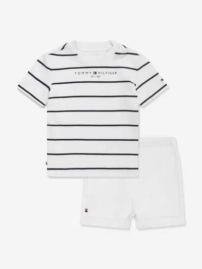 Shop Tommy Hilfiger Baby Essential Striped Short Set In White