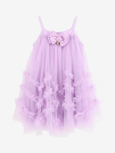 Shop Angel's Face Girls Zigzag Tulle Dress In Purple