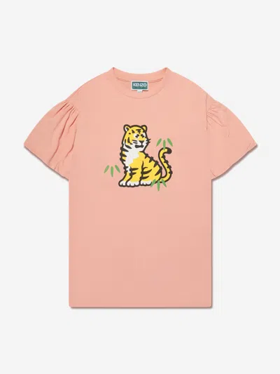 Shop Kenzo Girls Kotora Print T-shirt In Pink