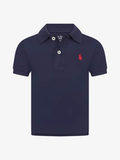Polo Ralph Lauren Polo Pony-embroidered Cotton Polo Shirt In Blue