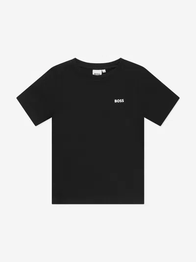 Shop Hugo Boss Boys Logo Print T-shirt In Black